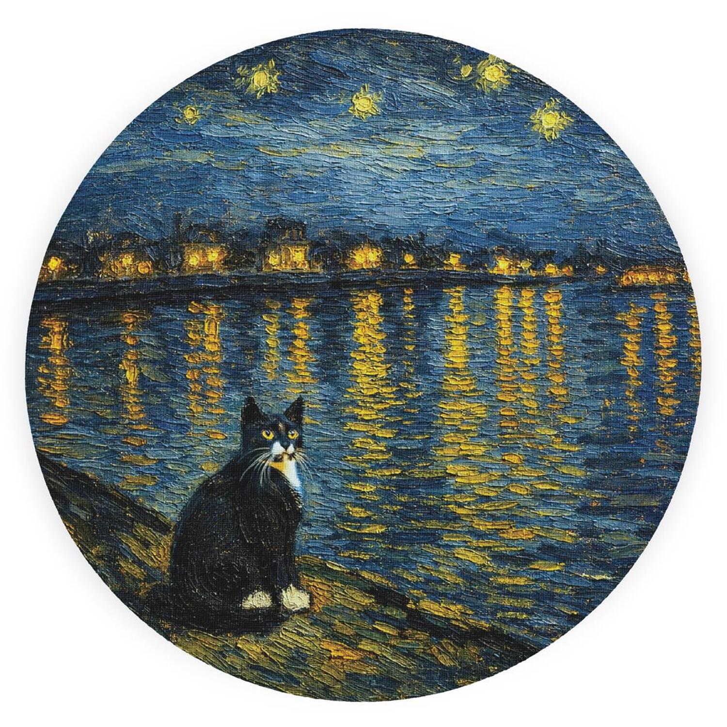 Image of Van Gogh Starry Night Tuxedo Cat&hellip;
