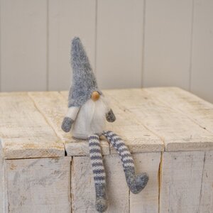Festive Sitting Grey Wool Gonk