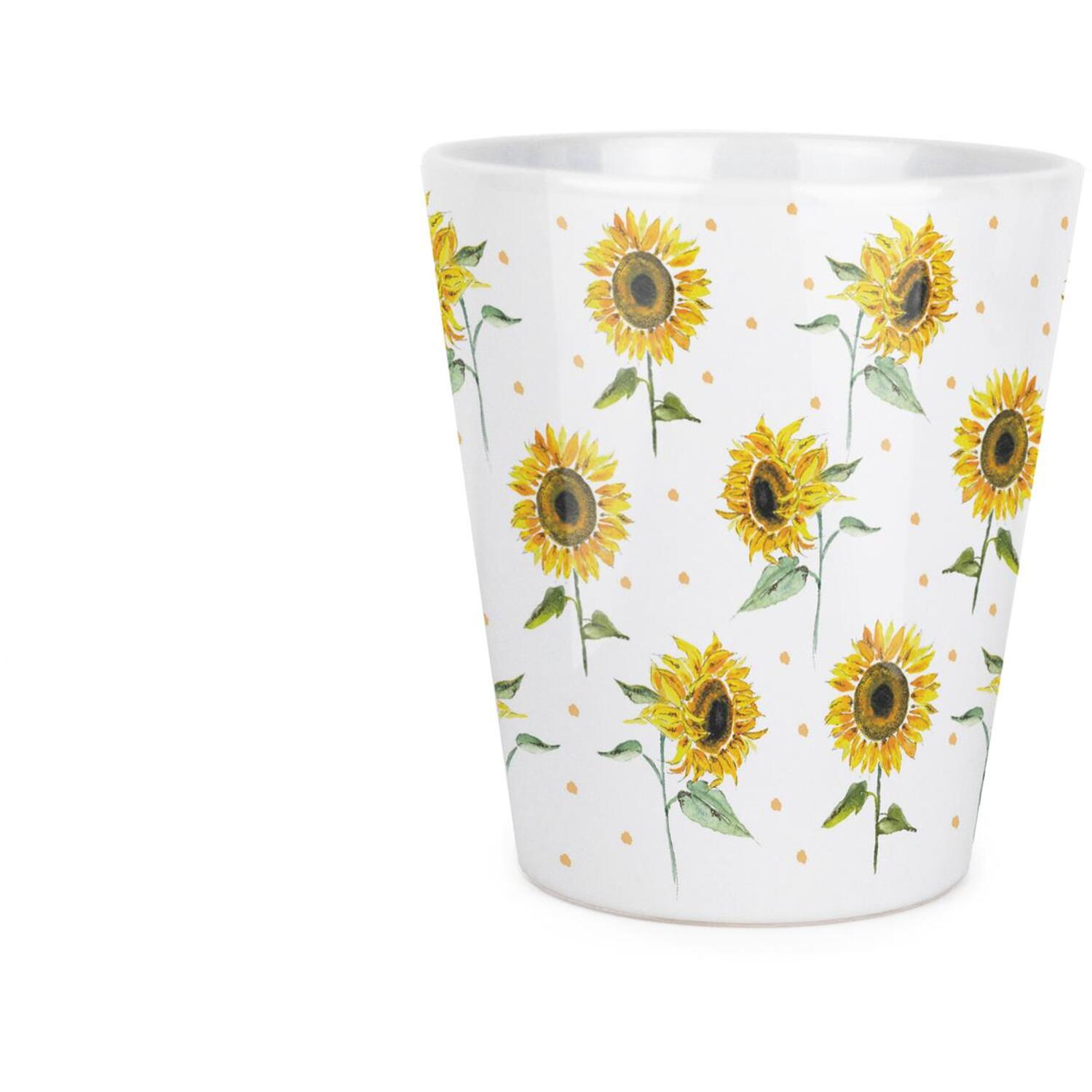 Purely Home Painted Sunflowers Small Ceramic Plant Pot - Yellow