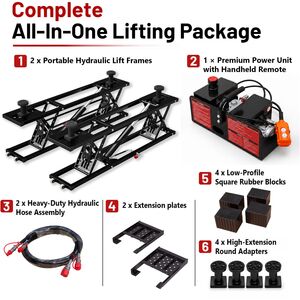 SwitZer 9000LBS Portable Electric Hydraulic Scissor Car Lift 230V Vehicle Hoist