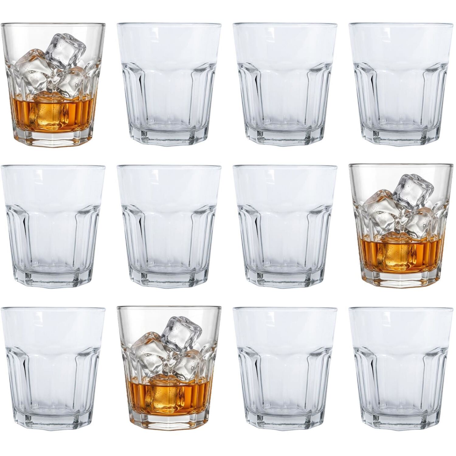 Argon Tableware Panelled Glass Tumblers - 285Ml / 12