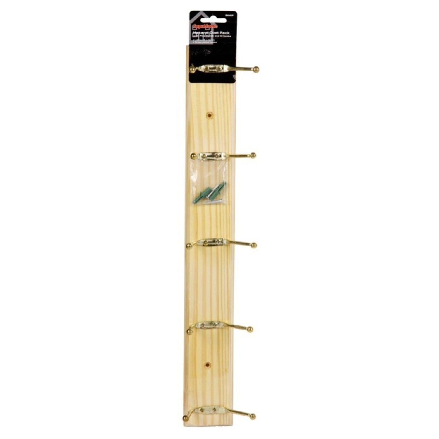 Supahome 5 Hook Coat Rack - Beige