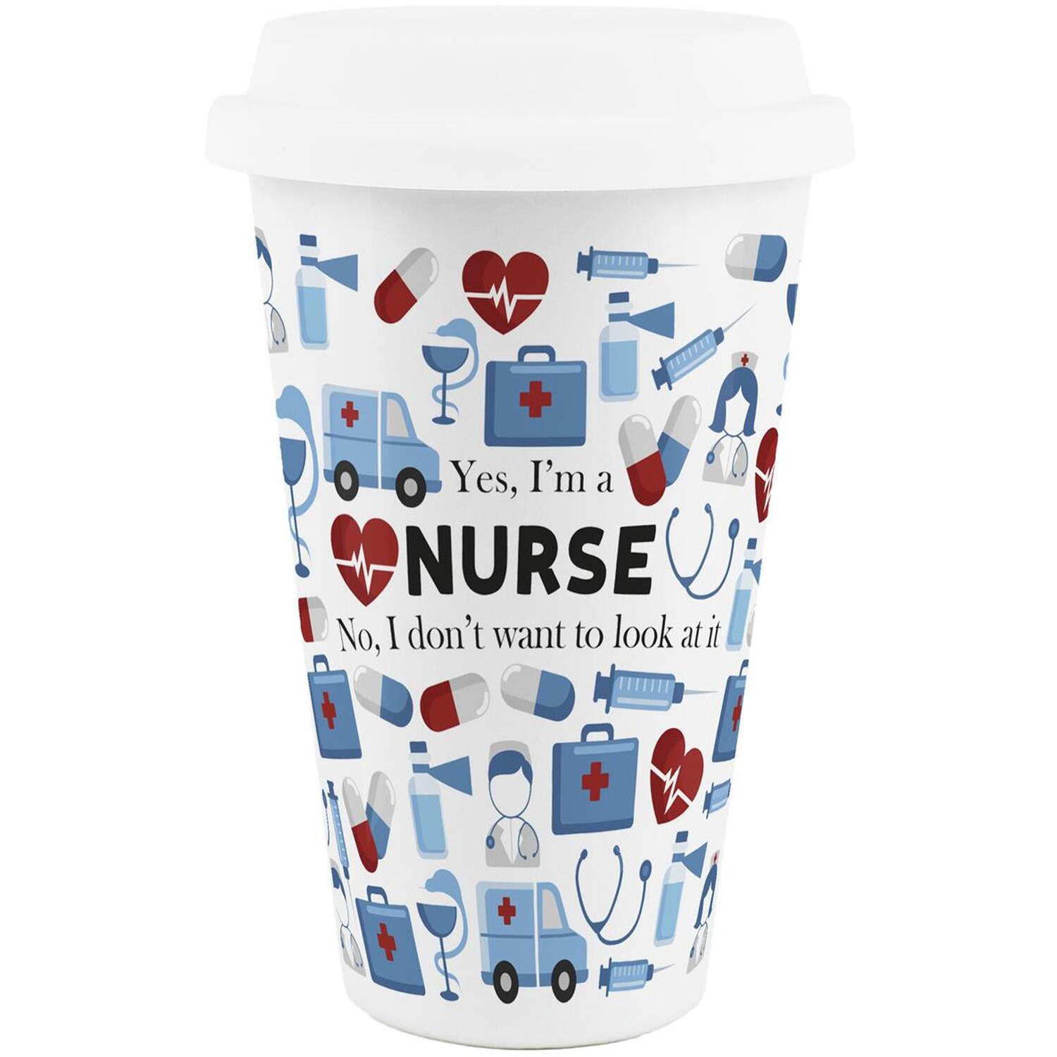 Image of Novelty Nurse Ceramic Travel Mug -&hellip;