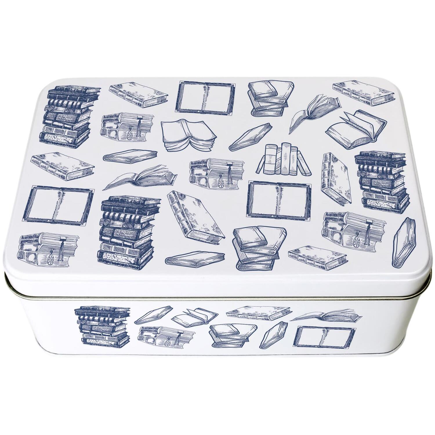 Purely Home Vintage Reading Storage Tin - Blue