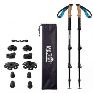 Trekking Poles Carbon Fibe Lightweight Hiking Sticks 2PC Black
