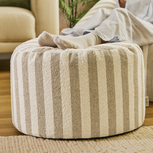 icon Milano Stripe Boucle Round Footstool