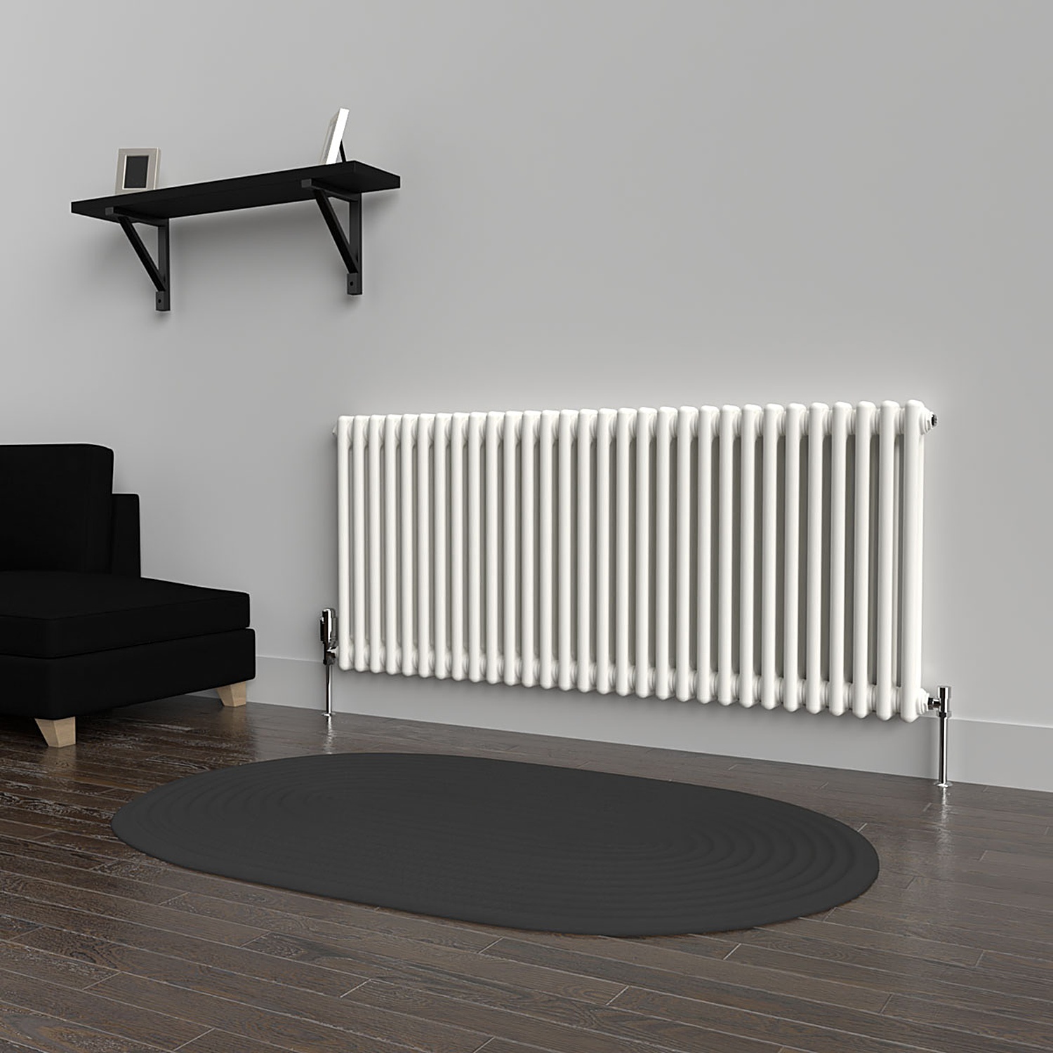 Lux Heat Horizontal 2 Column Radiator - White - 600 Mm X 1370 Mm. - White - Image 2