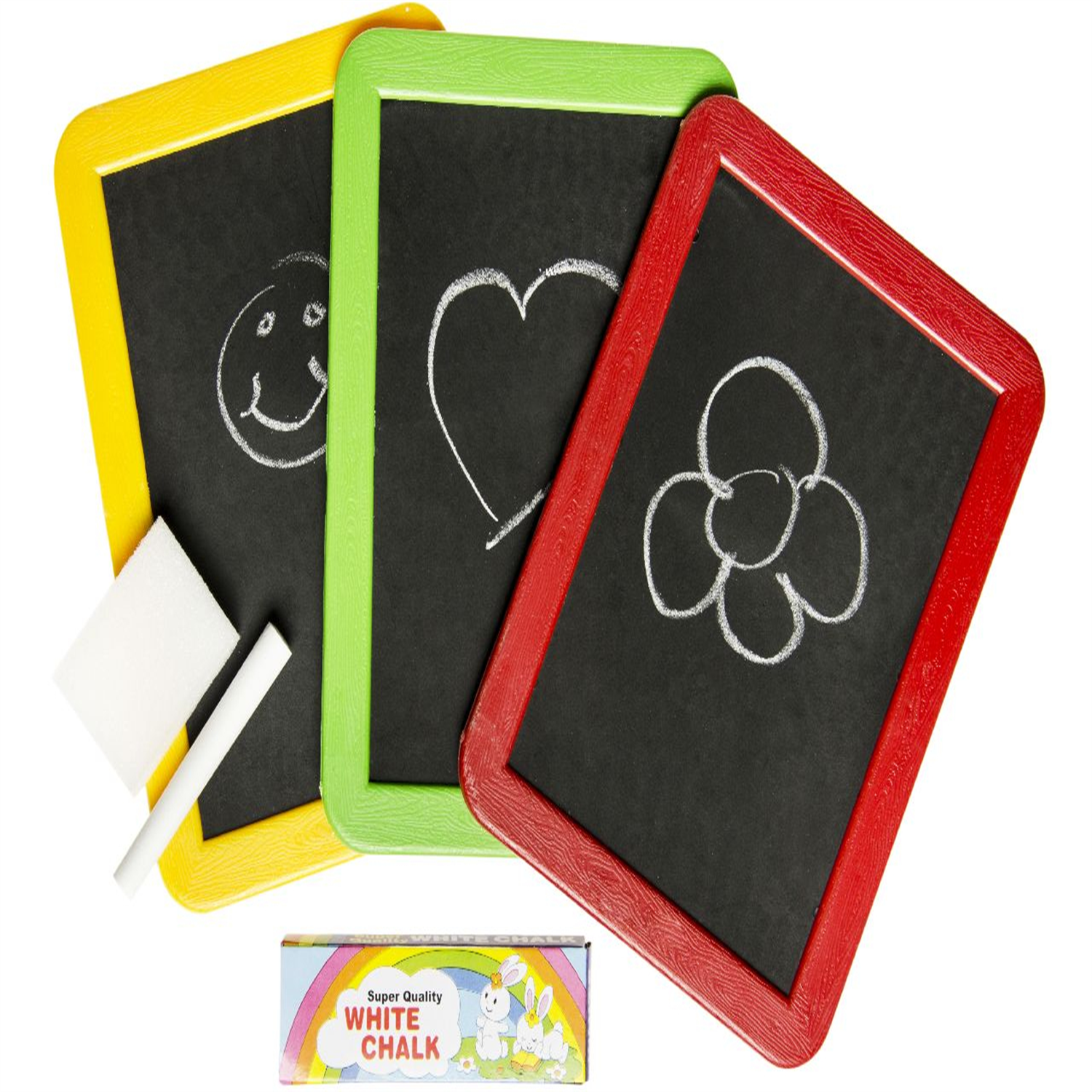 Single Blackboard With Chalk & Sponge - Writing Colour Activity Party Bag Filler - Image 2