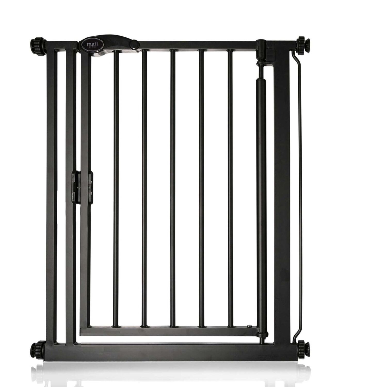 Bettacare Auto Close Pet Gate, 61Cm - 66.5Cm, Matt Black, Extra Narrow - Black / 75.0Cm