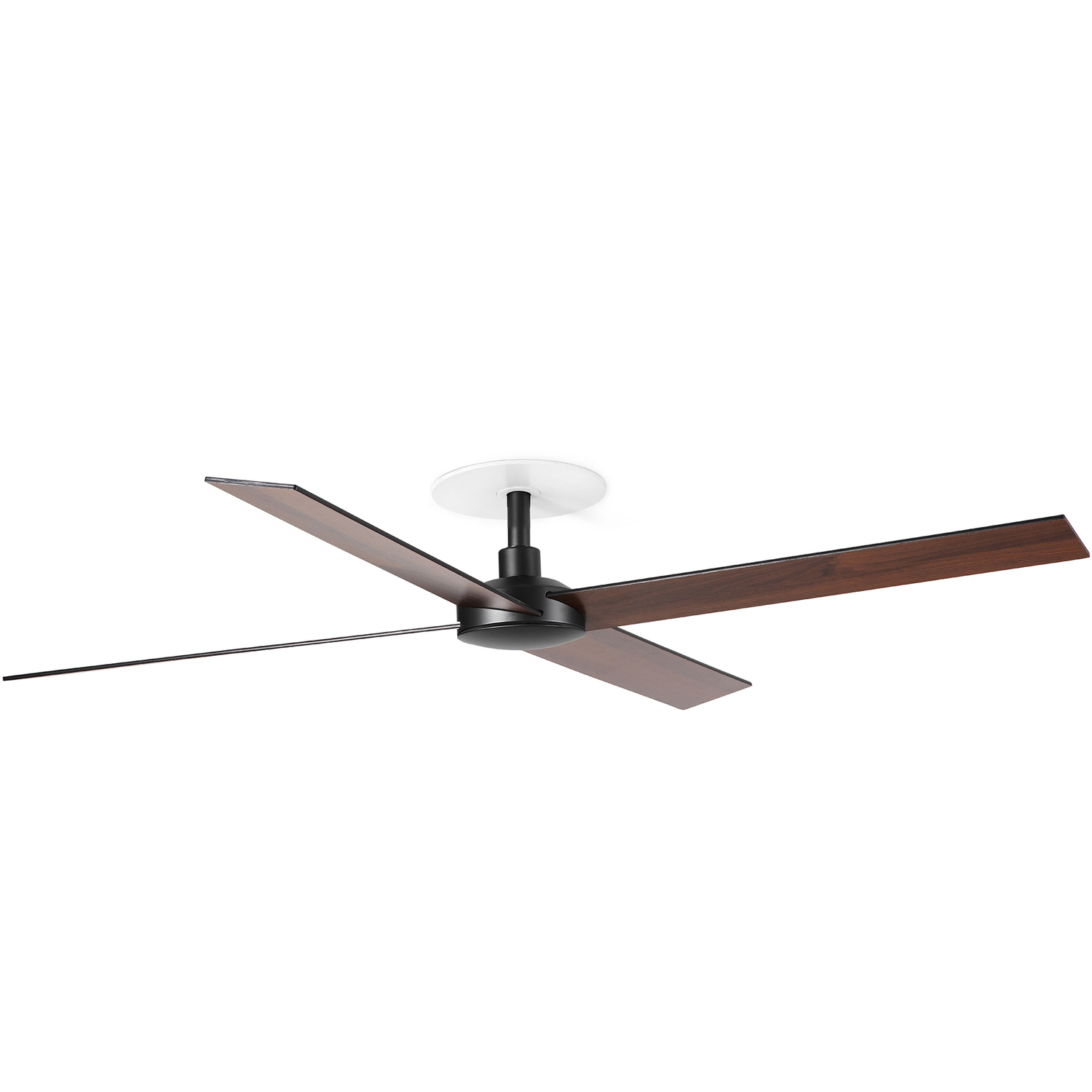 Netlighting Unisex Black Rudder Ceiling Fan Walnut 4 Blade Reversible 132Cm - Image 2