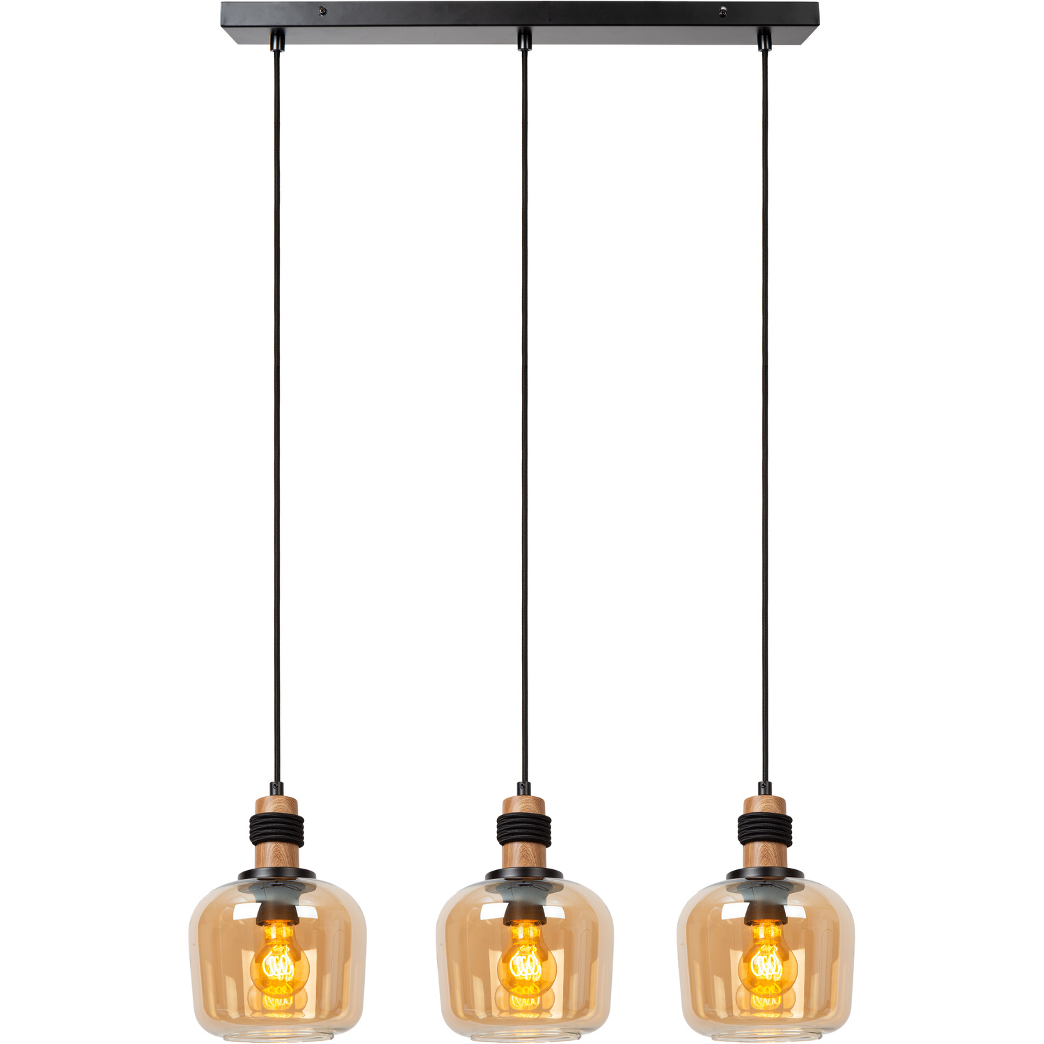 Lucide ILONA Pendant Light - 3xE27 - Amber, Orange - Glass - Height Adjustable - Image 5
