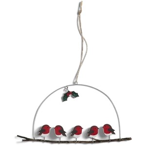 Robins on Perch Christmas Hanger
