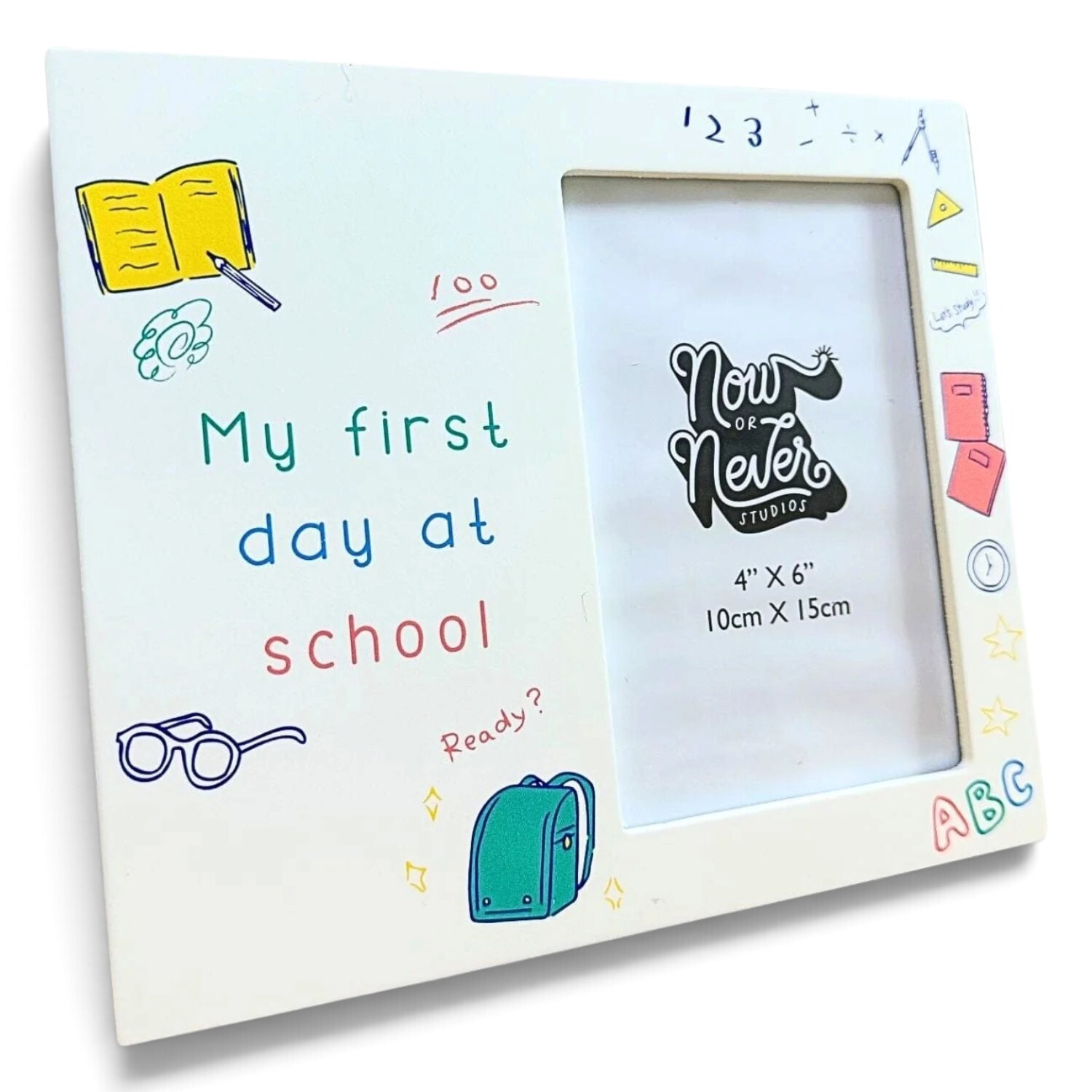 B&Q - Gifts My First Day At School Photo Frame With Stand10 X 15 Cm PhotoWhite21 X 18 X 1.2 Cm - Image 3