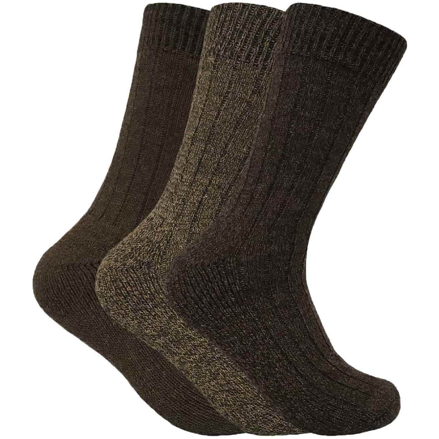Sock Snob 3 Pack Mens Thick Warm Wool Blend Hiking Socks - Image 2