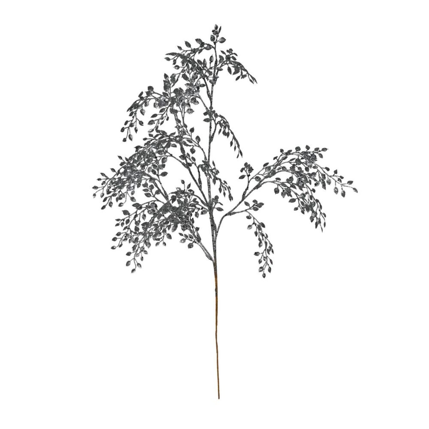  - Pewter Glitter Mini Leaf Spray 3 PackSilver - Image 3
