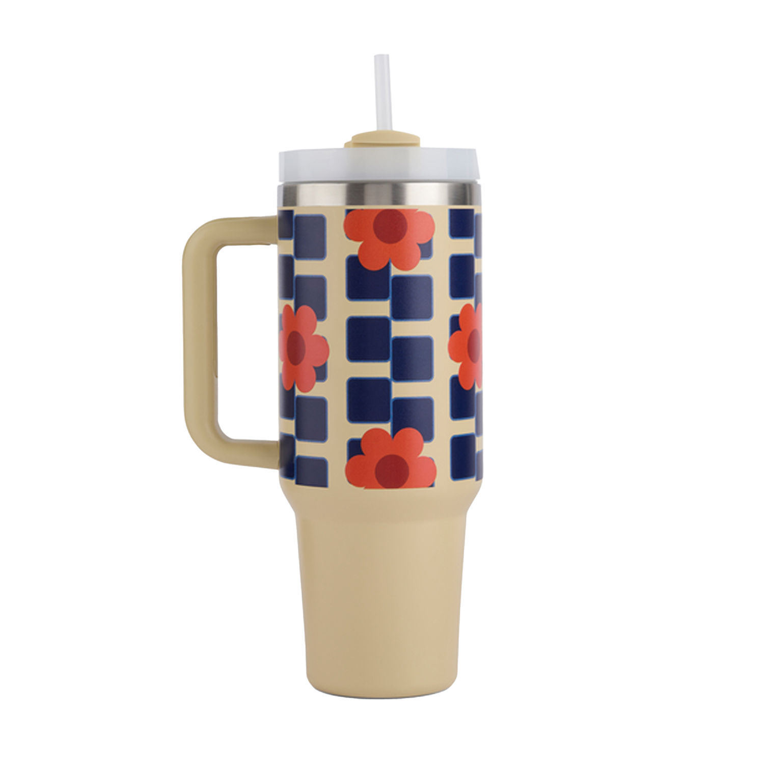 Regatta Orla Kiely Floral Insulated Travel Mug - Orange