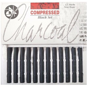 Compressed Charcoal Sticks - Black / 12 Pack