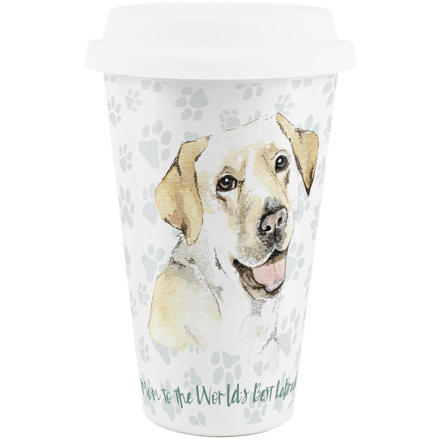 Labrador Dog Mum Ceramic Travel Mug - Novelty Dog Portrait Reusable Cup Gift - Image 2