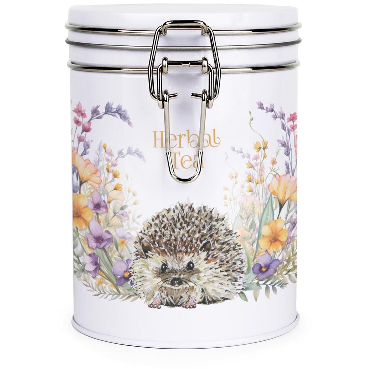 Purely Home Floral Hedgehog Clip-Lid Kitchen Storage Canister - Herbal Tea