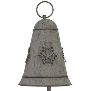 Rustic Metal Hanging Bell With Snowflake