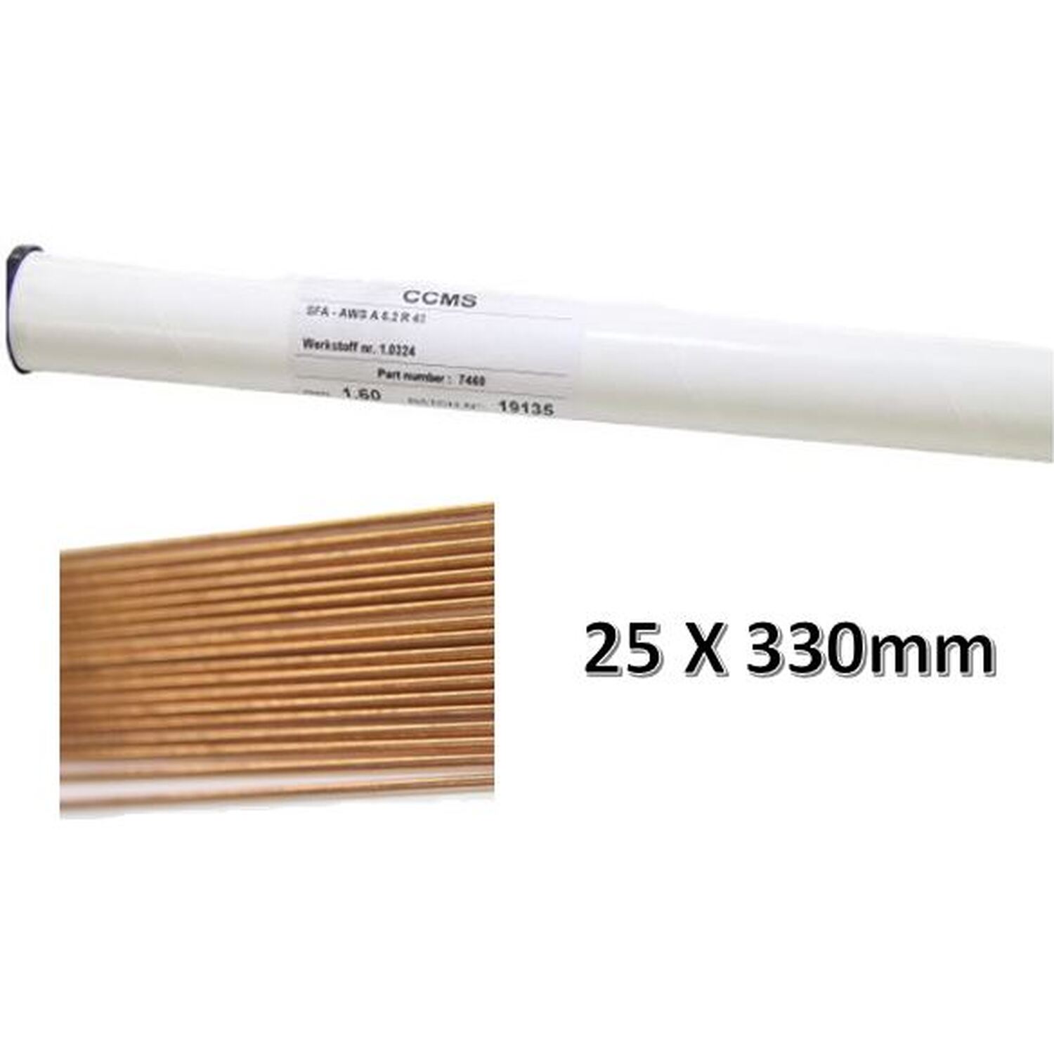 330mm Mild Steel Welding Rods 1.6mm - 25 Pack CCMS