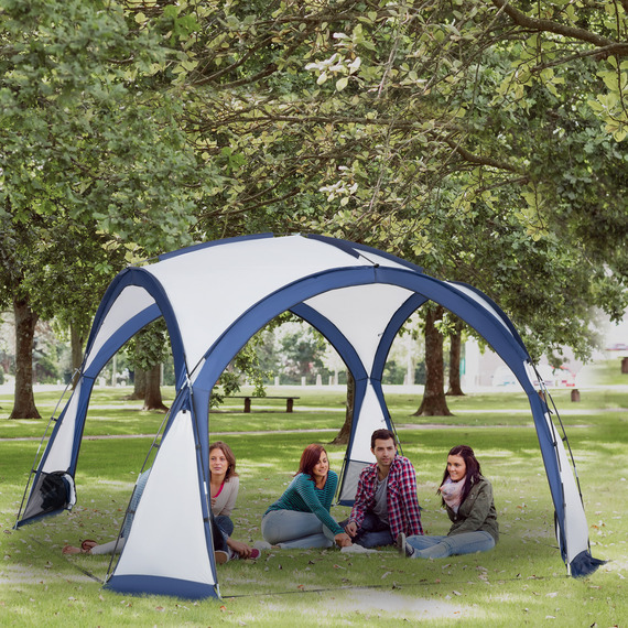 Outsunny Dome Tent for 6-8 Person Tent with 4 Zipped Mesh Doors