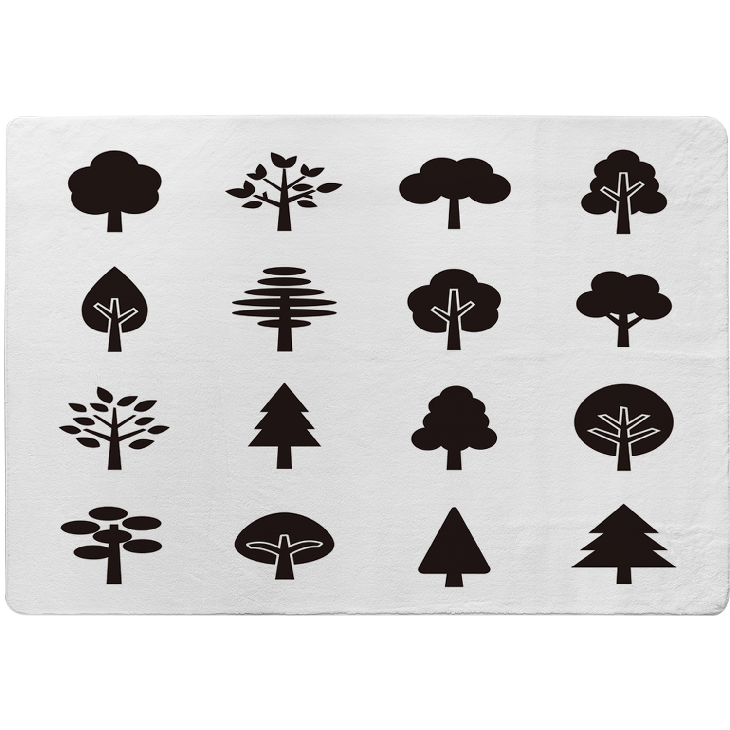 Tree Silhouette Illustrations Designer Rug - White / 200cm thumbnail
