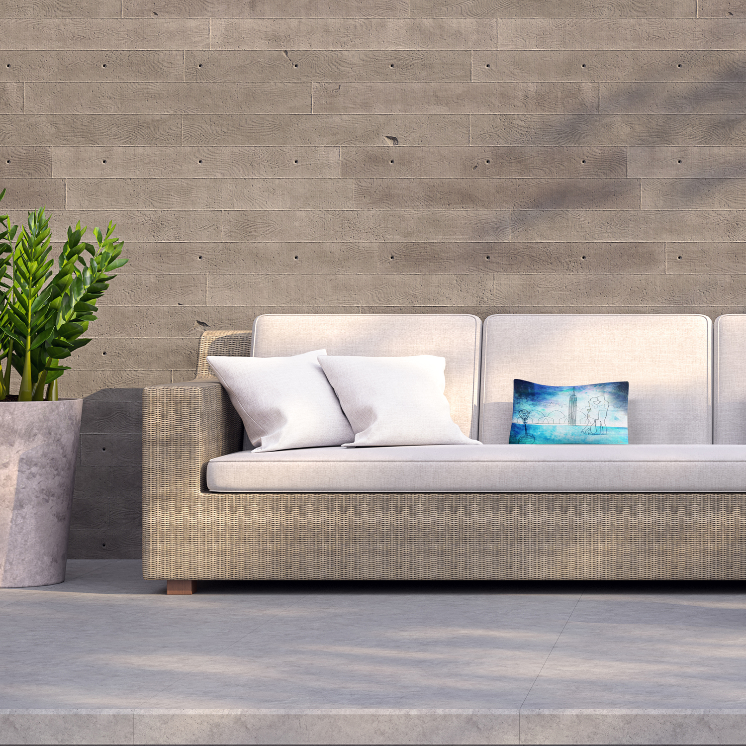 Love At First Sight Outdoor Cushion - Blue