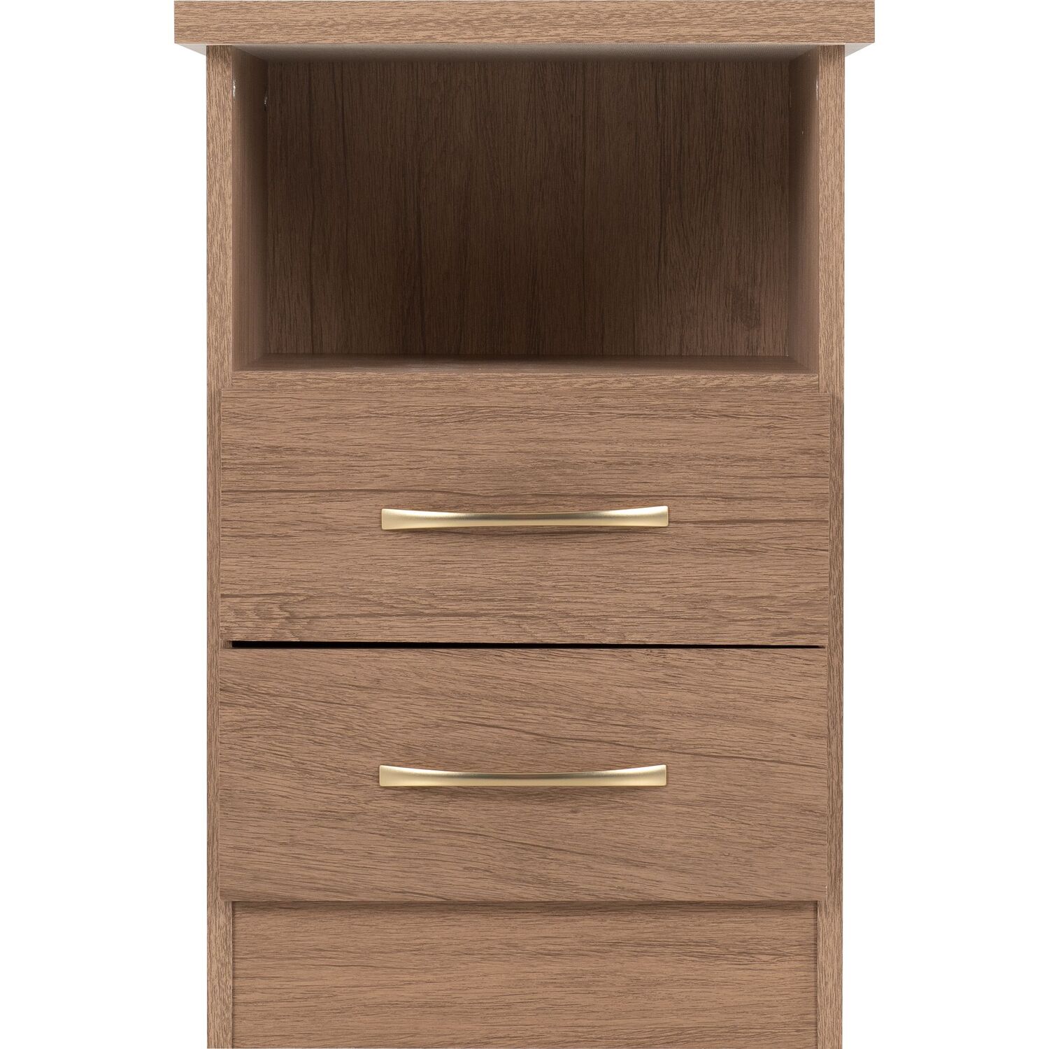 Nevada 2 Drawer Bedside - Rustic Oak