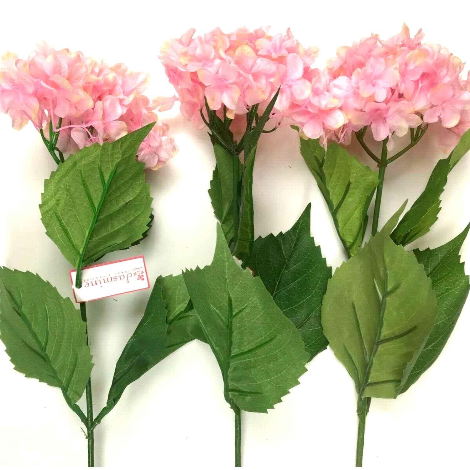 Pack of 3 Hydrangea Flower Stems Pink - Pink