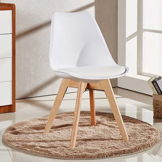 Set of 4 Lorenzo Retro Plastic Dining Chairs with Padded Seat Dining Room Chairs
