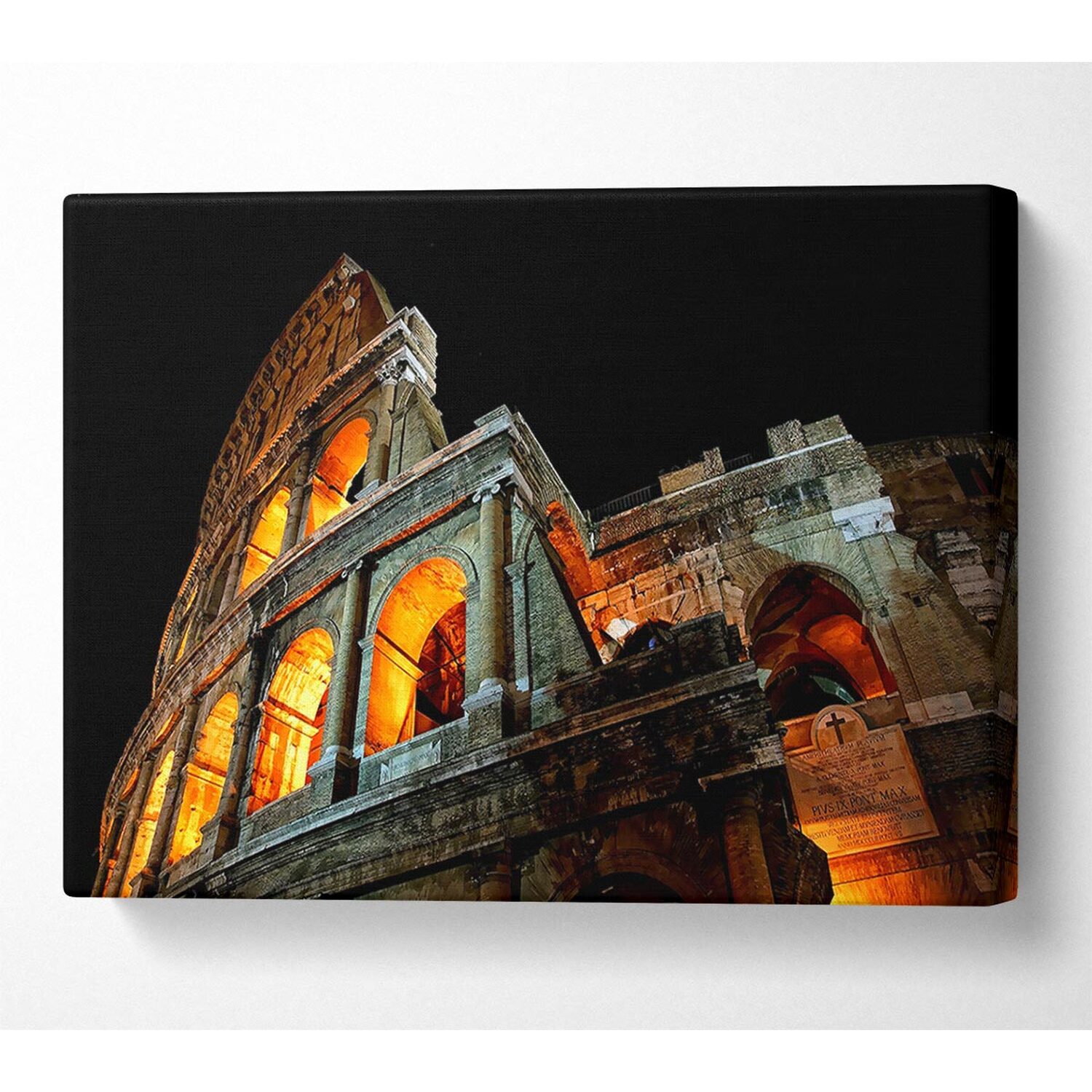 Wallart-Direct - Colosseum At Night Canvas Print Wall Art - Yellow / 101.6cm thumbnail