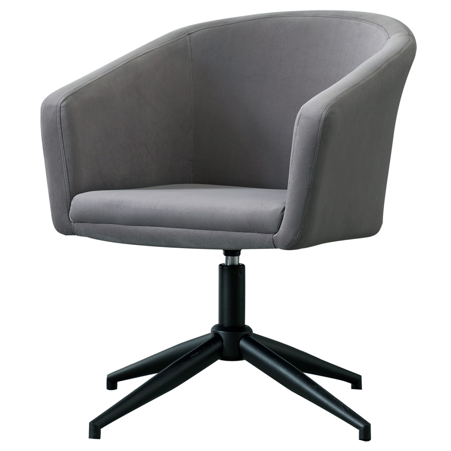 More4Homes - Alfred Modern Velvet Swivel Desk Office Chair - Grey thumbnail