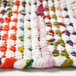 Homescapes Handwoven Multi Coloured Cotton Diamond Chindi Rug
