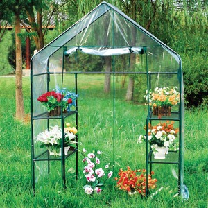Walk In Greenhouse with 4 shelves and PVC Cover