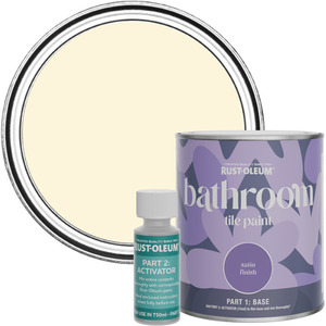 Rust-Oleum Bathroom Tile Paint in Satin Finish - Clotted Cream 750ml