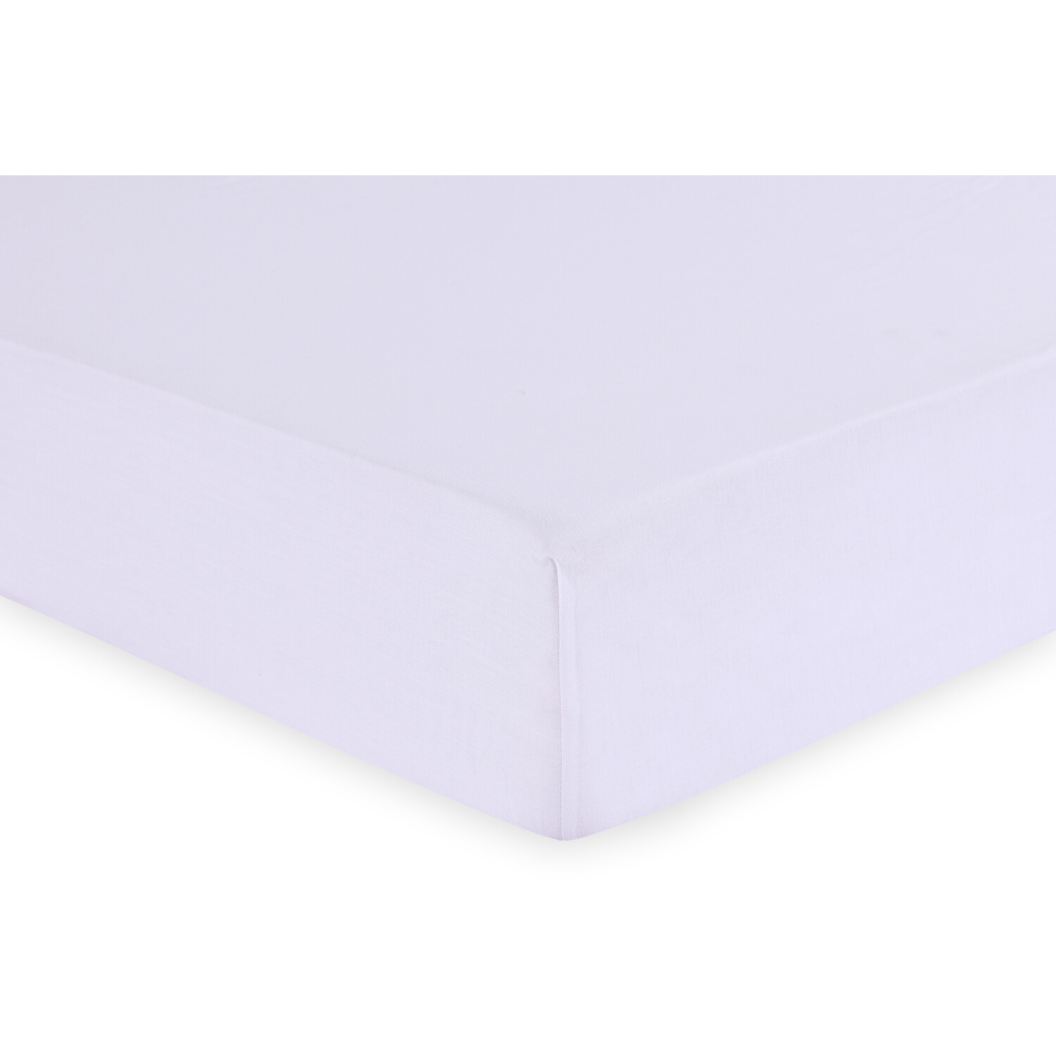 thumbnail image 2 of Soleil D'ocre, Poly Cotton Fitted Sheet 160 X 200 Cm Percale White 2 of 9