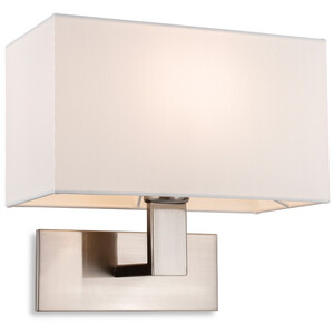 Raffles Single Wall Brushed Steel Rectangle Cream Shade