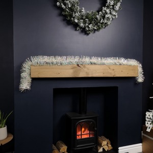Fine Cut Iridescent White Tinsel Garland