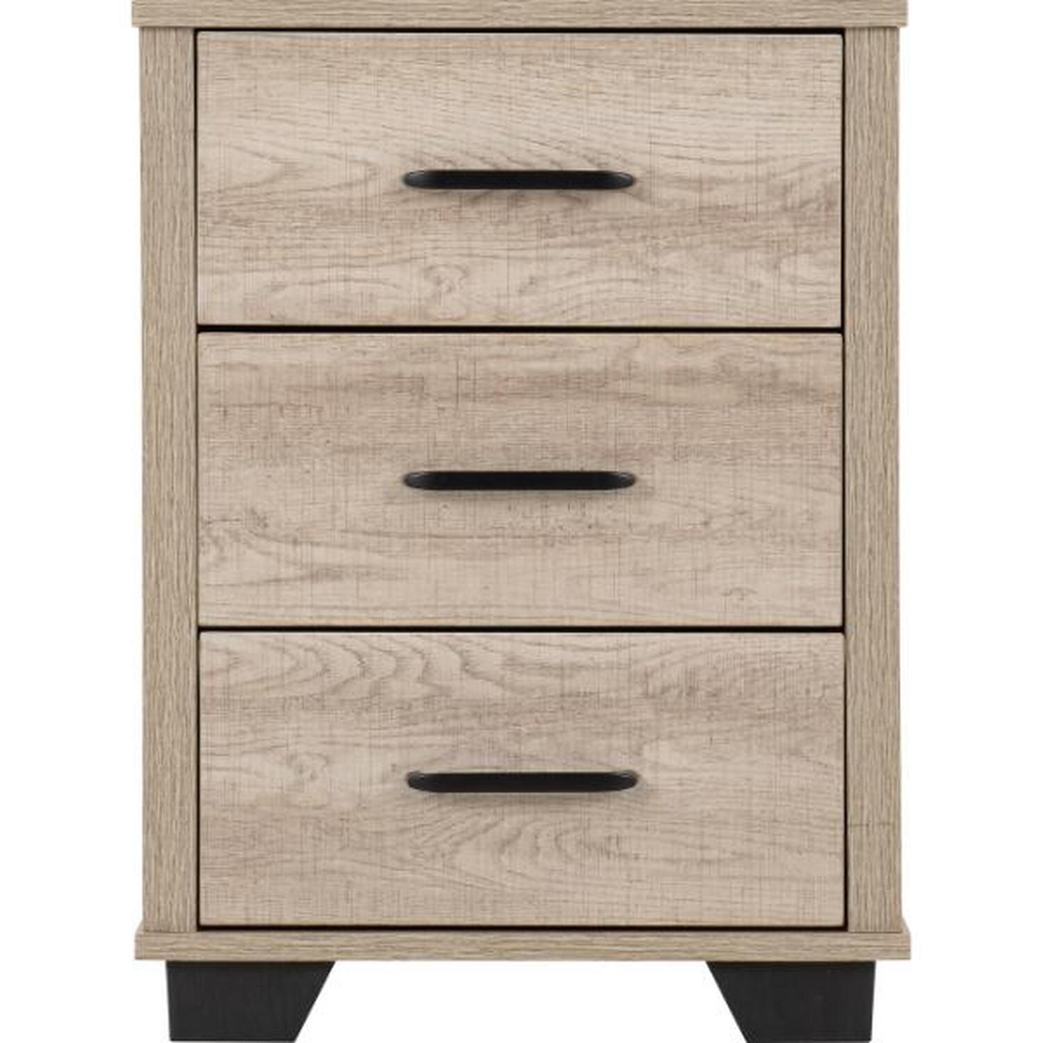 Oliver 3 Drawer Bedside - Light Oak