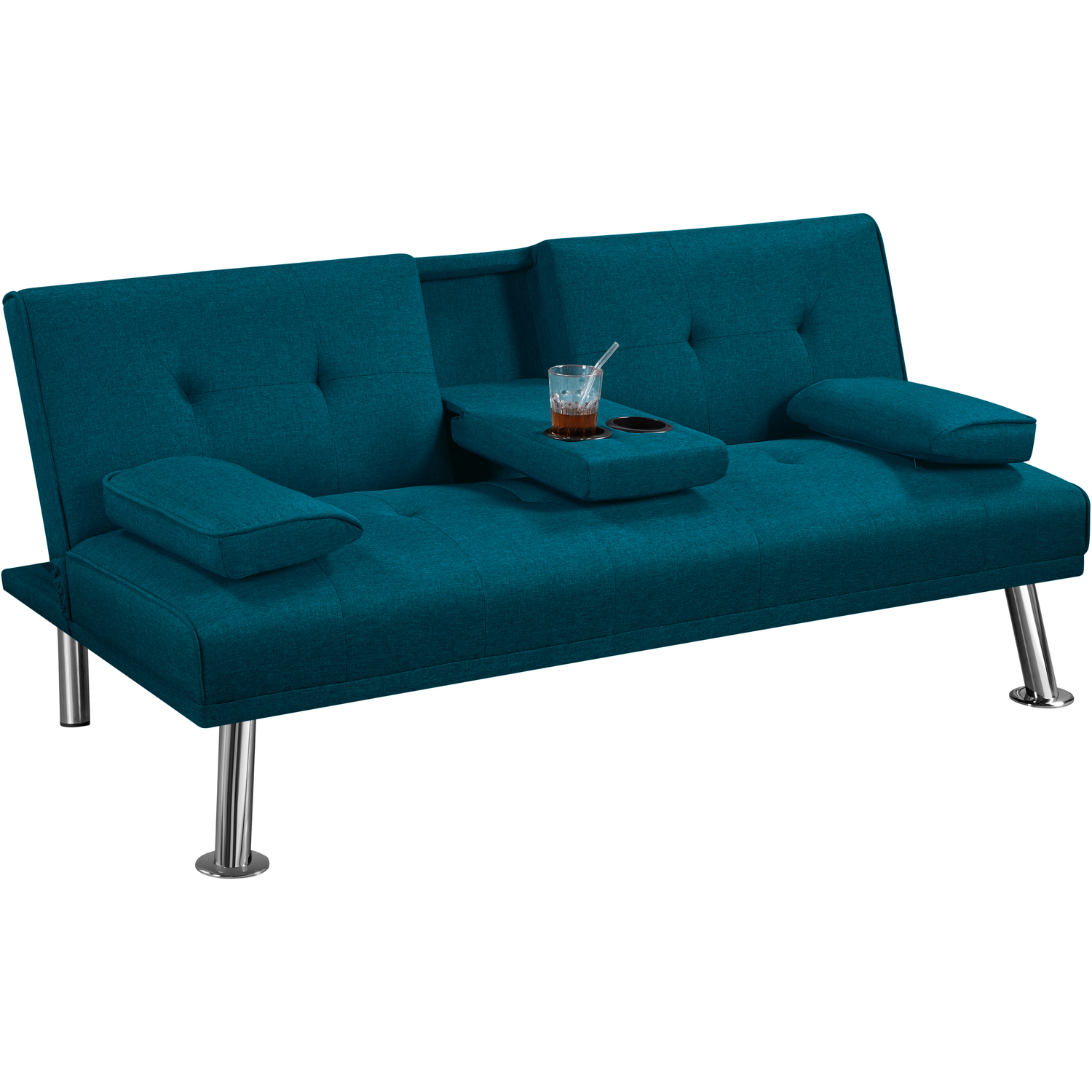 Yaheetech Convertible Sofa Bed With Platform - Blue