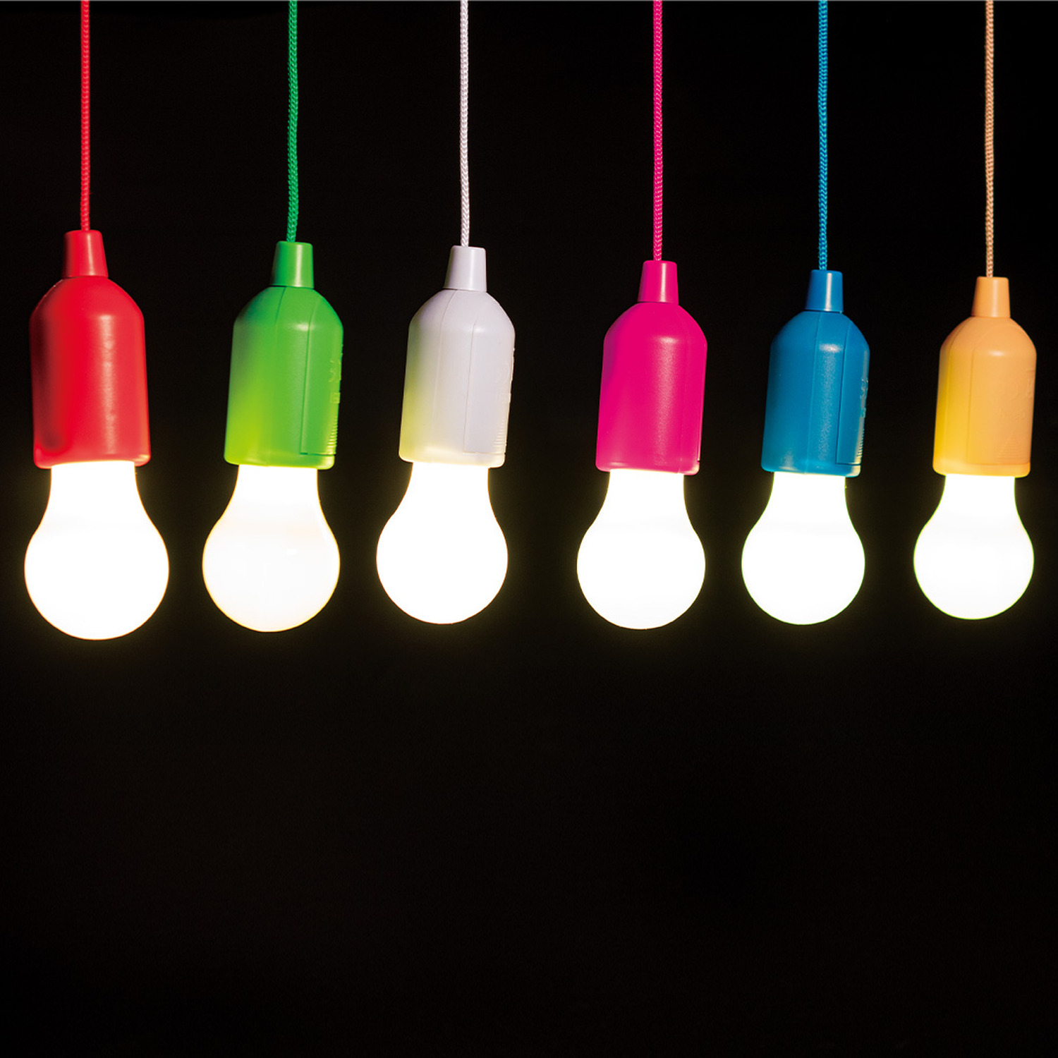 Portable Hanging String Lights Multicolour 6 Pack Battery Powered - Warm White