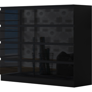 Black / 77cm FWStyle Modern No Handle Chest Of Drawers Deep Drawer Design shot 5585529