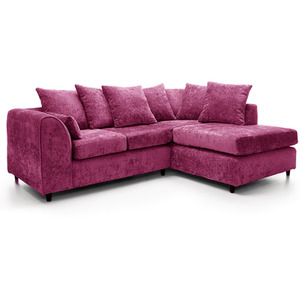 Purple / Right-hand / Chenille, Fabric, Foam Dynasty Chenille Fabric 4 Seater Corner Sofa shot 5743334