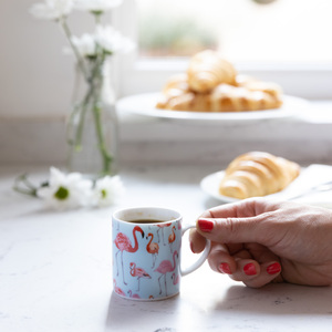 Set Of 6 Flamingo Espresso Cups