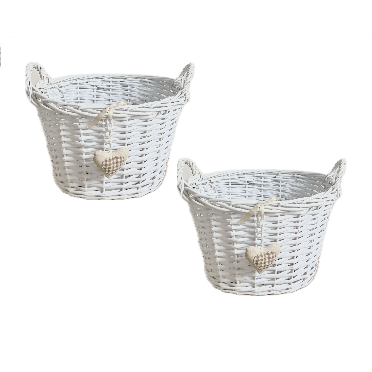 Image of Oval Deep White Shabby Chic Basket&hellip;