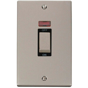 Pearl Nickel 2 Gang Ingot Size 45A Switch With Neon