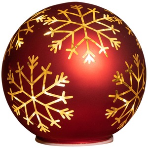 Battery Operated Light up Snowflake Glass Ball in with LEDs