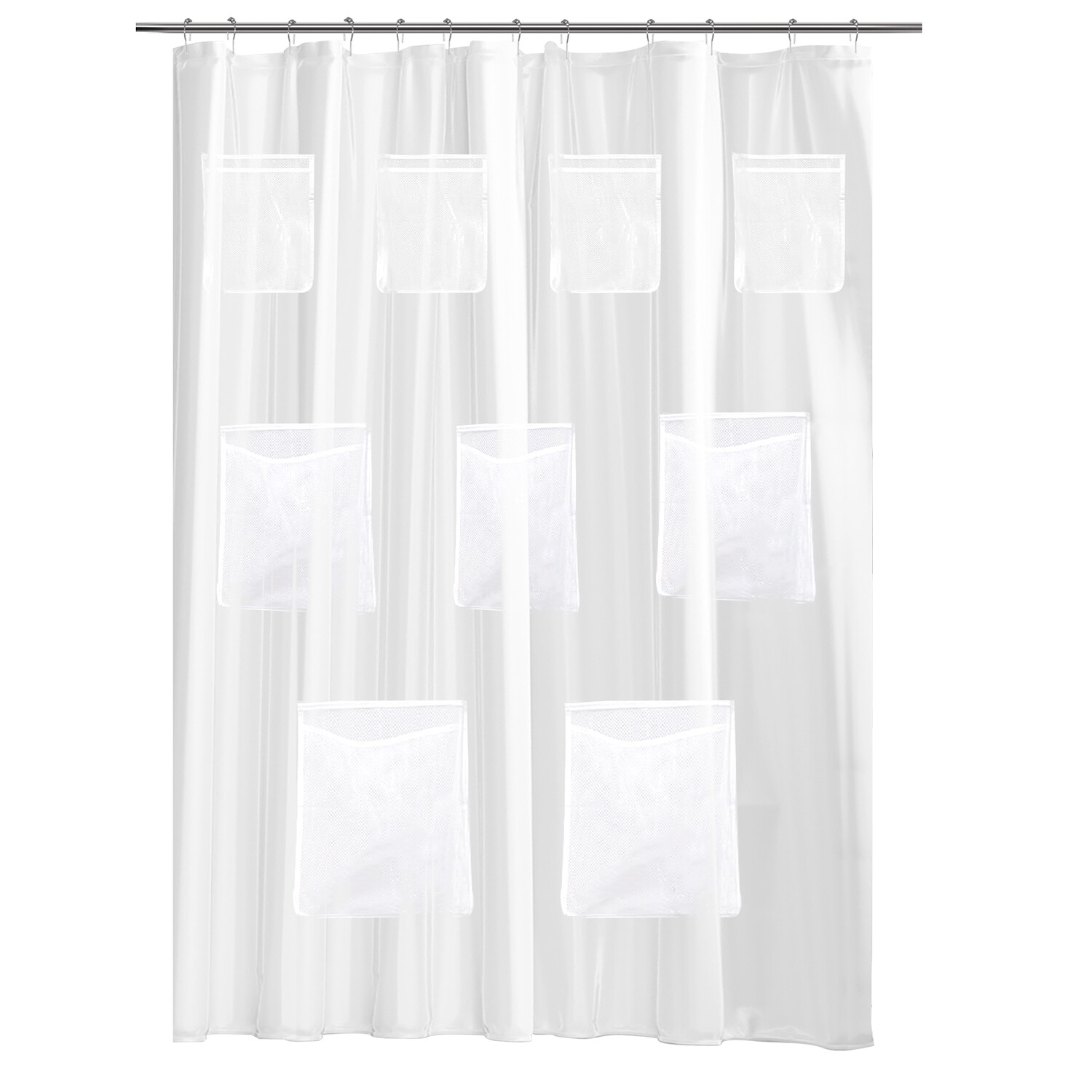 Shower Curtain With Storage - Clear