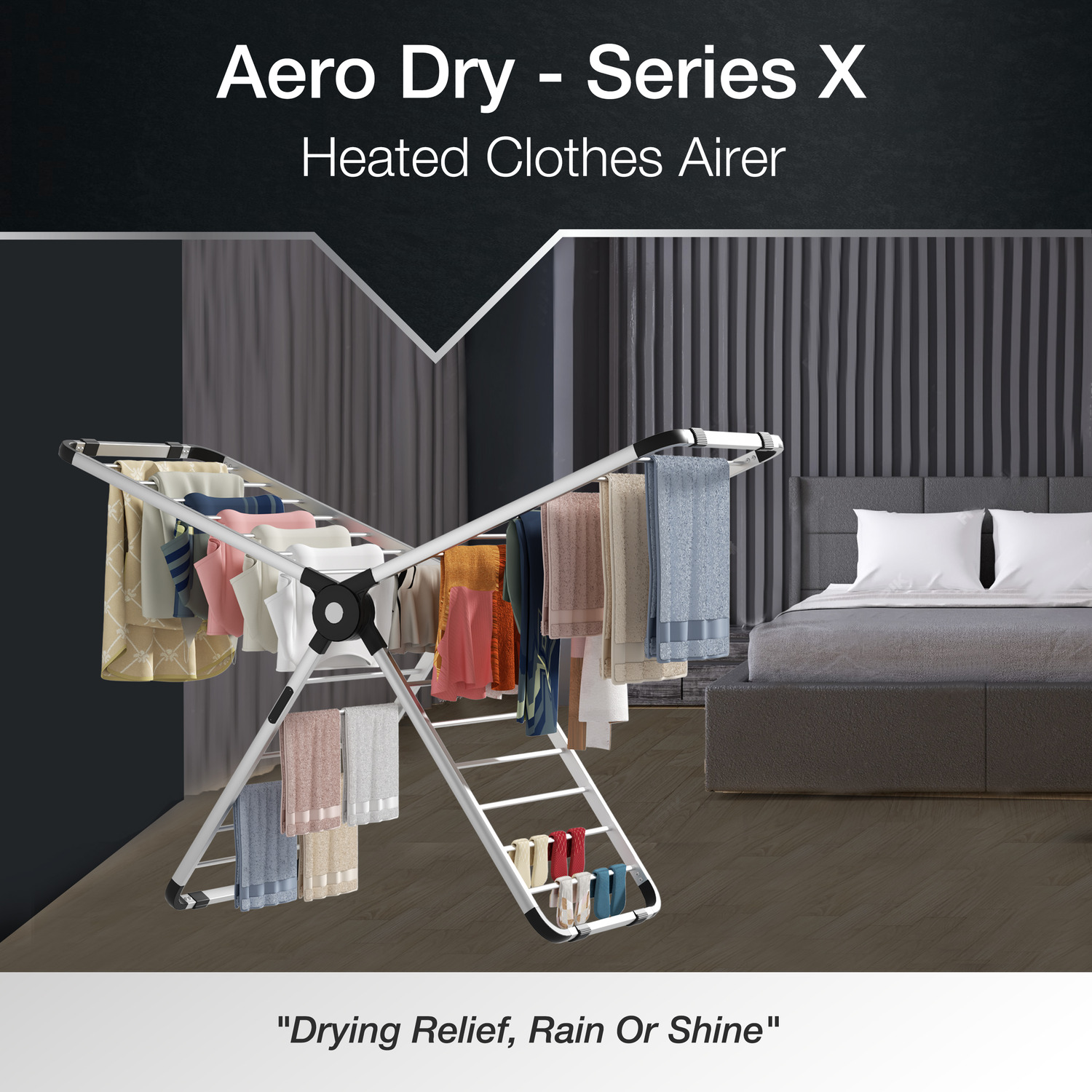 Knight Aero Dry-Series X Heated Clothes Airer with 26 Heated Rails ...
